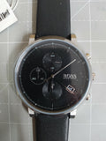 Hugo Boss Integrity Chronograph Black Dial Black Leather Strap Watch for Men - 1513777 Authentic Buy Shop Now