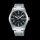 Seiko 5 Sports Flieger Automatic Black Dial Silver Steel Strap Watch for Men - SRPH27K1 Authentic Buy Shop Now