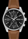 Hugo Boss Skytraveller Chronograph Black Dial Blue Leather Strap Watch for Men - 1514161 Buy Now By Hugo Boss