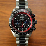 Seiko Prospex Speedtimer Solar Chronograph Datsun 240Z Collaboration Limited Edition Black Dial Two Tone Steel Strap Watch for Men - SSC957 Authentic Buy Shop Now
