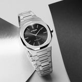 D1 Milano Ultra Thin Black Dial Silver Steel Strap Watch for Women - D1-UTBL05 Authentic Buy Shop Now