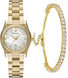 Emporio Armani Federica Mother of Pearl White Dial Gold Steel Strap Watch for Women - AR11657 Buy Now By Emporio Armani