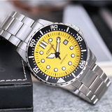 Citizen Mechanical Automatic Yellow Dial Silver Steel Strap Watch for Men - NJ0170-83Z Buy Now By Citizen