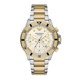 Emporio Armani World Explorer Chronograph Cream Dial Two Tone Steel Strap Watch for Men - AR11606 Buy Now By Emporio Armani
