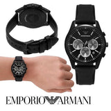 Emporio Armani Antonio Chronograph Black Dial Black Leather Strap Watch for Men - AR11583 Buy Now By Emporio Armani