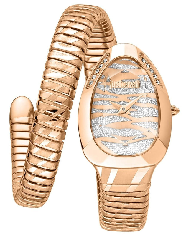 Just Cavalli Taglio White Dial Rose Gold Steel Strap Watch for Women - JC1L225M0055