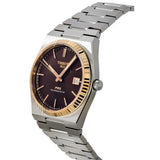 Tissot PRX Powermatic 80 18K Gold Brown Dial Silver Steel Strap Watch for Men - T931.407.41.291.00 Authentic Buy Shop Now
