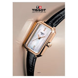 Tissot SRV White Mother of Pearl Dial Black Leather Strap Watch for Women - T160.110.36.113.00 Authentic Buy Shop Now