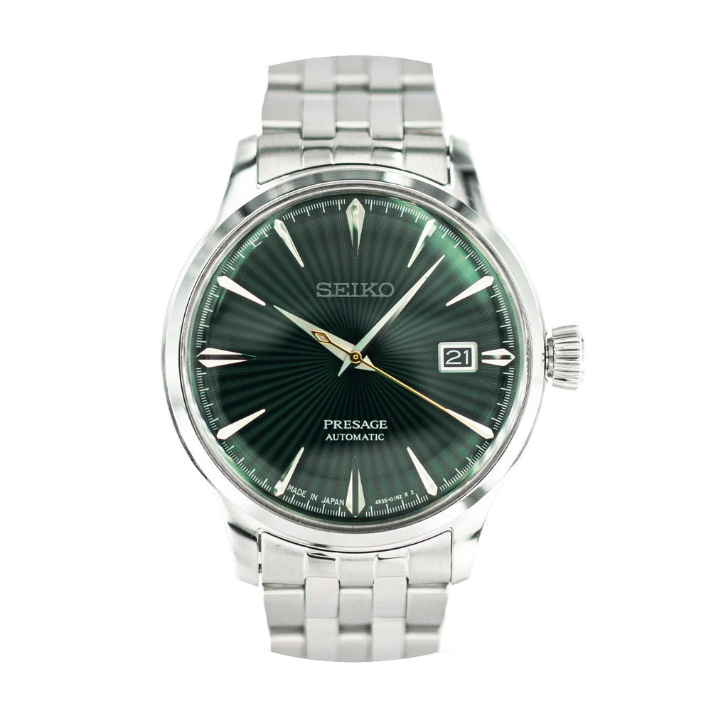 Seiko Presage Cocktail Time Automatic Green Dial Silver Steel Strap Watch for Men - SRPE15J1 Authentic Buy Shop Now