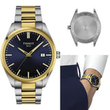 Tissot PR 100 Blue Dial Two Tone Steel Strap Watch for Men - T150.410.22.041.00 Authentic Buy Shop Now