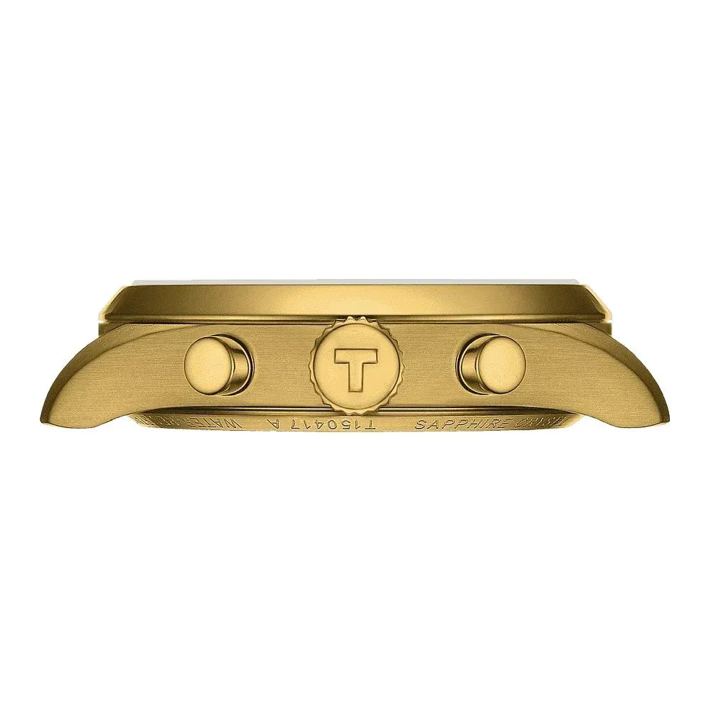 Tissot PR 100 Chronograph White Dial Gold Steel Strap Watch for Men - T150.417.33.031.00 Authentic Buy Shop Now