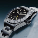 Tudor Black Bay Pro Black Dial Silver Steel Strap Watch for Men - M79470-0001