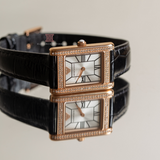 Emporio Armani Genni Silver Dial Black Leather Strap Watch for Women - AR11624 Buy Now By Emporio Armani