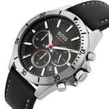 Hugo Boss Troper Chronograph Black Dial Black Leather Strap Watch for Men - 1514055 Authentic Buy Shop Now