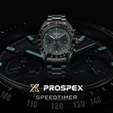 Seiko Prospex Speedtimer The Black Series Limited Edition Black Dial Black Steel Strap Watch for Men - SSC917 Authentic Buy Shop Now