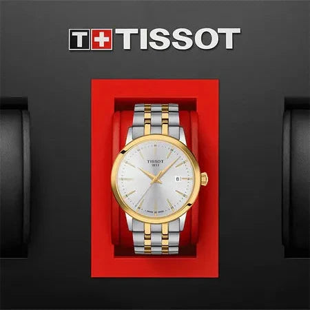 Tissot Classic Dream Silver Dial Two Tone Steel Strap Watch for Men - T129.410.22.031.00 Authentic Buy Shop Now