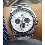 Maserati Velocità Chronograph Silver Dial Silver Steel Strap Watch for Men - R8873652006 Authentic Buy Shop Now