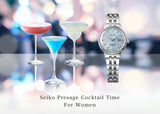 Seiko Presage Cocktail Time Automatic Skydiving Diamonds Blue Dial Silver Steel Strap Watch for Women - SRE007J1 Authentic Buy Shop Now