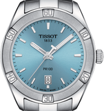 Tissot PR 100 Sport Chic Lady Blue Dial Silver Steel Strap Watch for Women - T101.910.11.351.00 Authentic Buy Shop Now
