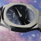 D1 Milano Ultra Thin Aventurine Black Dial Silver Steel Strap Watch for Men - D1-UTBJ29 Authentic Buy Shop Now