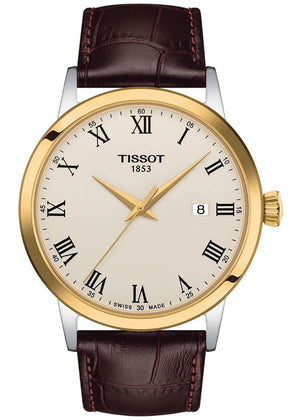 Tissot Classic Dream Ivory Dial Brown Leather Strap Watch for Men - T129.410.26.263.00 Authentic Buy Shop Now
