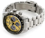 Seiko Prospex Speedtimer Solar Chronograph Gold Dial Silver Steel Strap Watch for Men - SSC817 Authentic Buy Shop Now