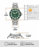 Emporio Armani Sea Explorer Green Dial Silver Steel Strap Watch for Men - AR60088 Buy Now By Emporio Armani