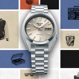 Seiko 5 Sports SNXS Series Automatic Beige Dial Silver Steel Strap Watch for Men - SRPK91K1 Buy Now By Seiko