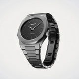 D1 Milano Ultra Thin Black Dial Gray Steel Strap Watch for Men - D1-UTBJ15 Authentic Buy Shop Now