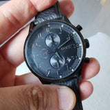 Hugo Boss Aeroliner Chronograph Black Dial Black Leather Strap Watch for Men - 1512567 Authentic Buy Shop Now