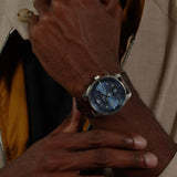 Hugo Boss Skytraveller Chronograph Blue Dial Brown Leather Strap Watch for Men - 1514194 Buy Now By Hugo Boss