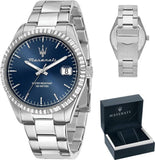 Maserati Competizione Blue Dial Silver Steel Strap Watch for Men - R8853100029 Authentic Buy Shop Now