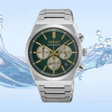 Seiko Sport Conceptual Chronograph Green Dial Silver Steel Strap Watch for Men - SSB461P1 Authentic Buy Shop Now
