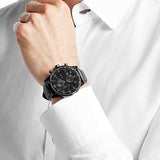 Hugo Boss Aeroliner Chronograph Black Dial Black Leather Strap Watch for Men - 1512567 Authentic Buy Shop Now