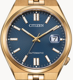 Citizen Tsuyosa 60 Automatic Blue Dial Rose Gold Steel Strap Watch for Men - NK0023-57L Authentic Buy Shop Now