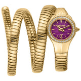 Just Cavalli Vita Purple Dial Gold Steel Strap Watch for Women - JC1L355M0035 Authentic Buy Shop Now