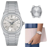 Tissot PRX Quartz Mother of Pearl Dial Silver Steel Strap Watch for Women- T137.210.11.111.00 Authentic Buy Shop Now