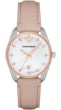 Emporio Armani Tazio Mother of Pearl Dial Pink Leather Strap Watch for Women - AR6133 Buy Now By Emporio Armani