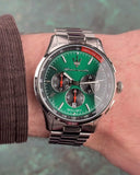 Maserati Sorpasso Chronograph Green Dial Silver Steel Strap Watch for Men - R8873624002 Authentic Buy Shop Now