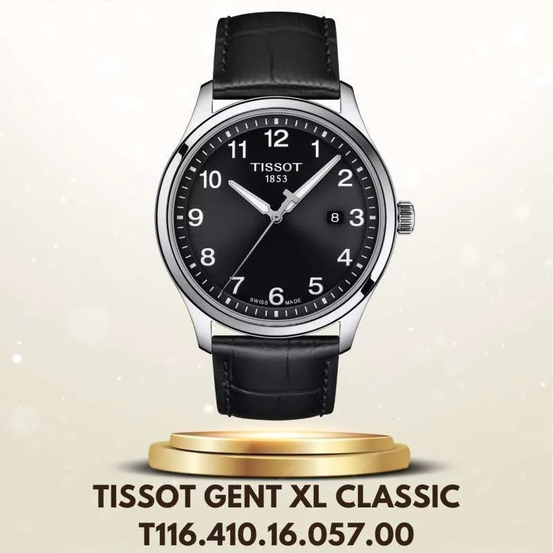 Tissot T-Sport Gent XL Black Dial Black Leather Strap Watch for Men - T116.410.16.057.00 Authentic Buy Shop Now