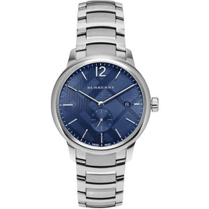 Burberry Classic Blue Dial Silver Steel Strap Watch for Men - BU10007 Authentic Buy Shop Now