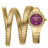 Just Cavalli Vita Purple Dial Gold Steel Strap Watch for Women - JC1L355M0035 Authentic Buy Shop Now