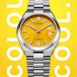 Citizen Tsuyosa Automatic Yellow Dial Silver Steel Strap Watch for Men - NJ0150-56Z Authentic Buy Shop Now