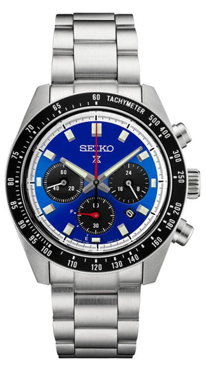 Seiko Speedtimer Solar US Special Edition Blue Dial Silver Steel Strap Watch for Men - SSC931 Buy Now By Seiko