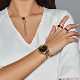 Versace Hellenyium Quartz Black Dial Gold Steel Strap Watch for Women - VE2S00622 Buy Now By Versace