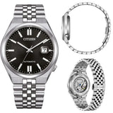 Citizen Tsuyosa 60 Automatic Black Dial Silver Steel Strap Watch for Men - NK0020-55E Authentic Buy Shop Now