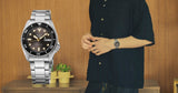 Seiko 5 Sports SKX Street Stonewash Black Dial Silver Steel Strap Watch for Men - SRPL79K1 Authentic Buy Shop Now