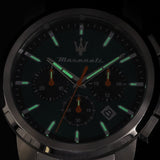 Maserati Successo Chronograph Green Dial Silver Steel Strap Watch for Men - R8873621043 Authentic Buy Shop Now
