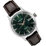 Seiko Presage Cocktail Time Automatic Green Dial Brown Leather Strap Watch for Men - SRPD37J1 Authentic Buy Shop Now