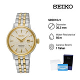 Seiko Presage Cocktail Time Automatic Diamonds White Dial Two Tone Steel Strap Watch for Women - SRE010J1 Authentic Buy Shop Now